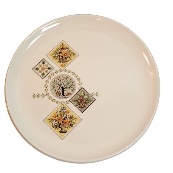 Vintage 1960s Brocatelle by Taylor Smith Taylor Mid-Century 10" Dinner Plates 4 - Picture 1 of 4